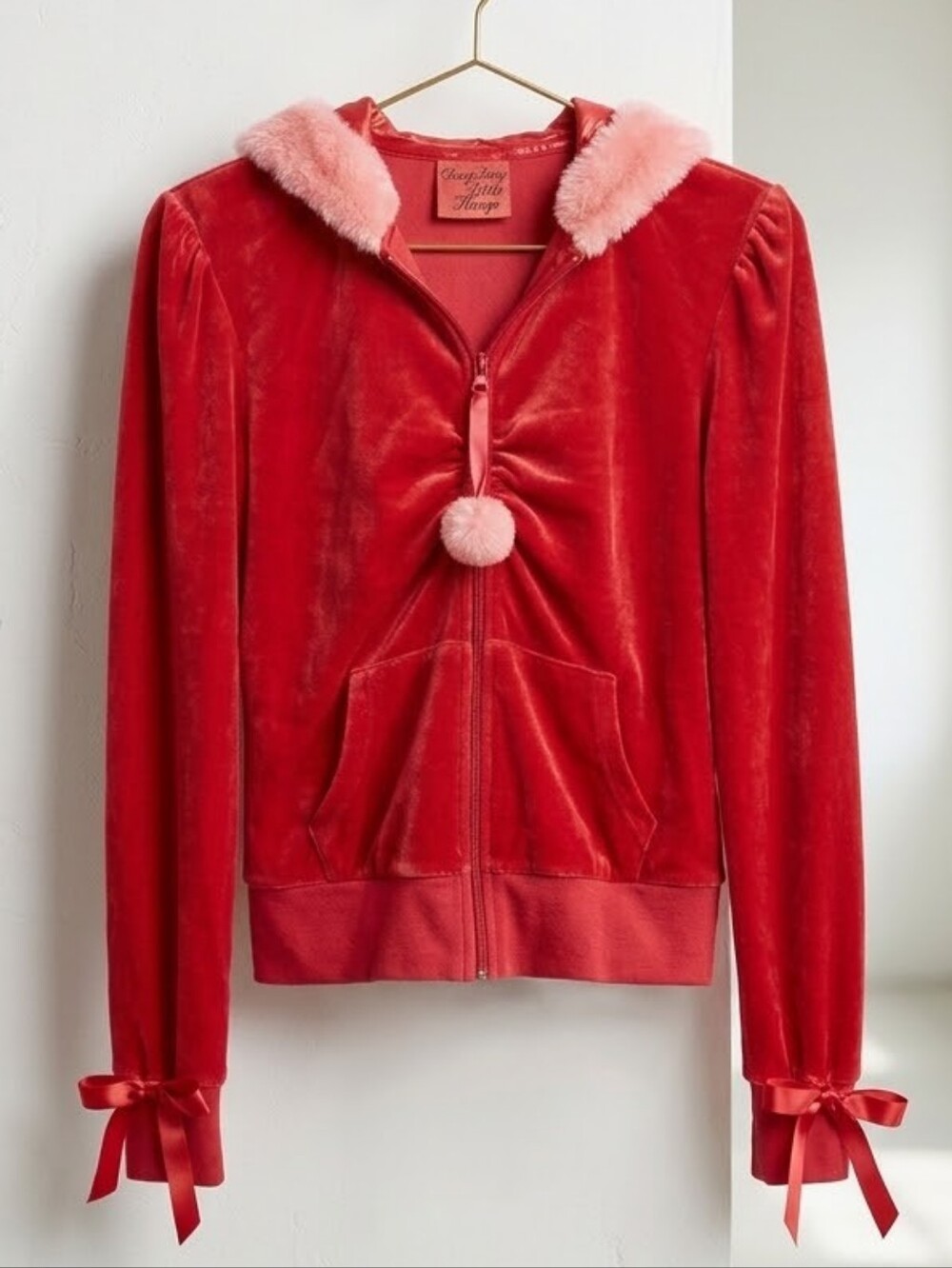 Nwt Victoria's Secret Sexy Little Things Vtg Y2k Pink Velour Santa Baby Jacket